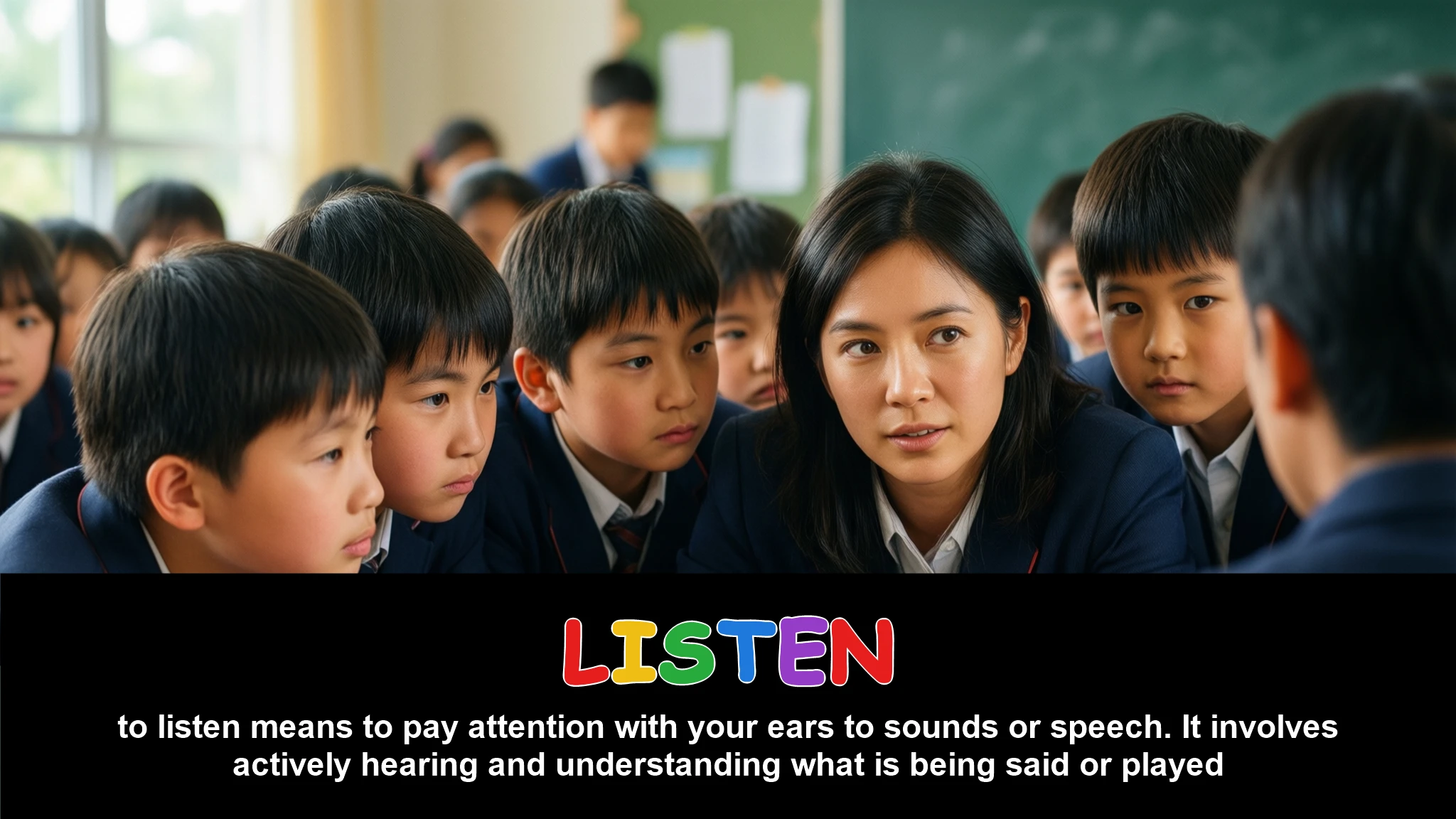 English Illustration for listen